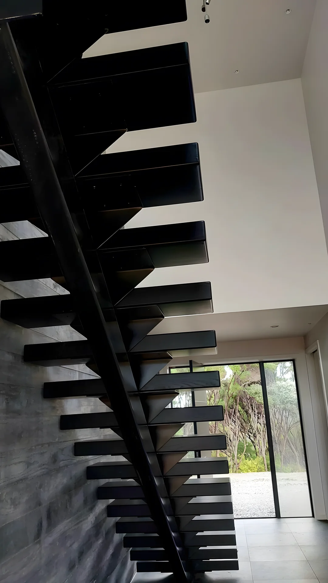 Underside of a floating staircase