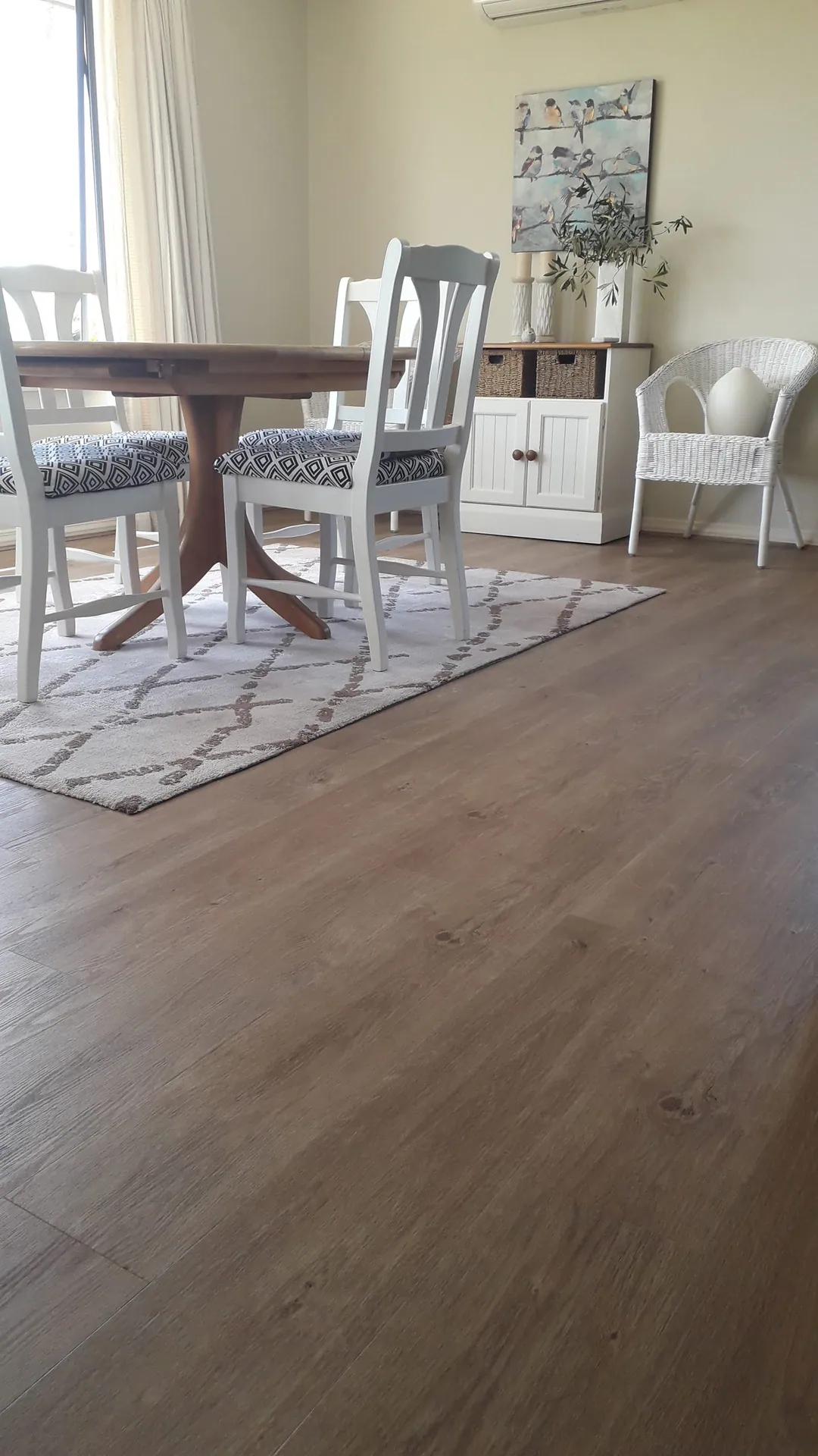 Timber floor in a dining room.